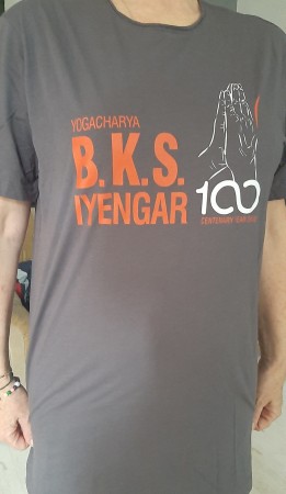 Koszulka z nadrukiem szara rozmiar S